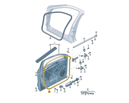 NEW AUDI Q3 F3 FRONT LEFT DOOR SEALING 83A837911A