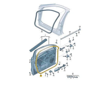 NEW AUDI Q3 F3 FRONT LEFT DOOR SEALING 83A837911A