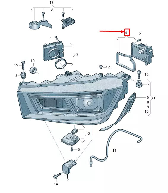 NEW AUDI Q5 FY FRONT RIGHT HEADLAMP LED WITH HEAT SINK 80A998474A ORIGINAL