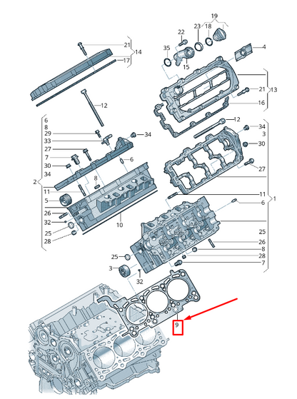 NEW AUDI Q7 4L ENGINE CYLINDER HEAD GASKET 059103383MR ORIGINAL
