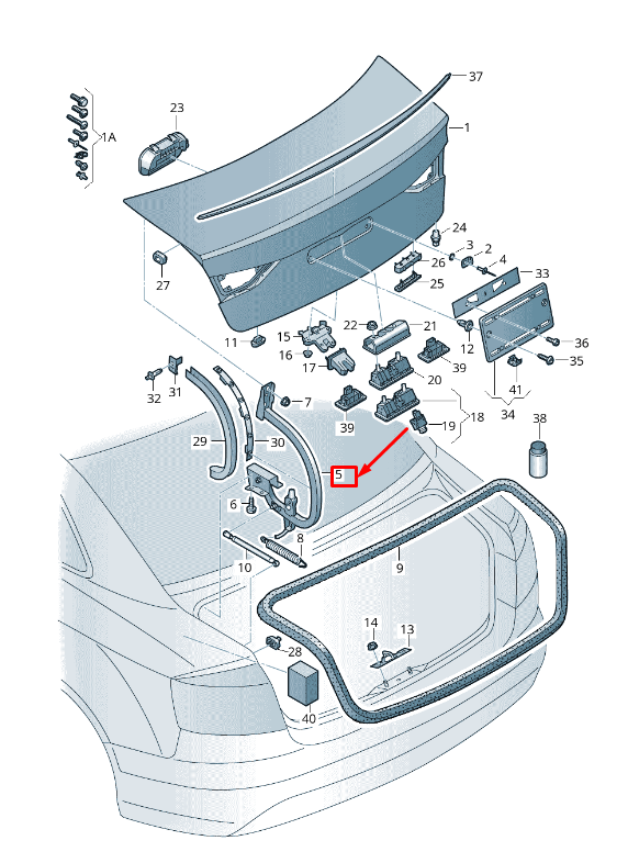 new audi a3 sportback 8v rear right side trunk lid hinge 8v5827302a original