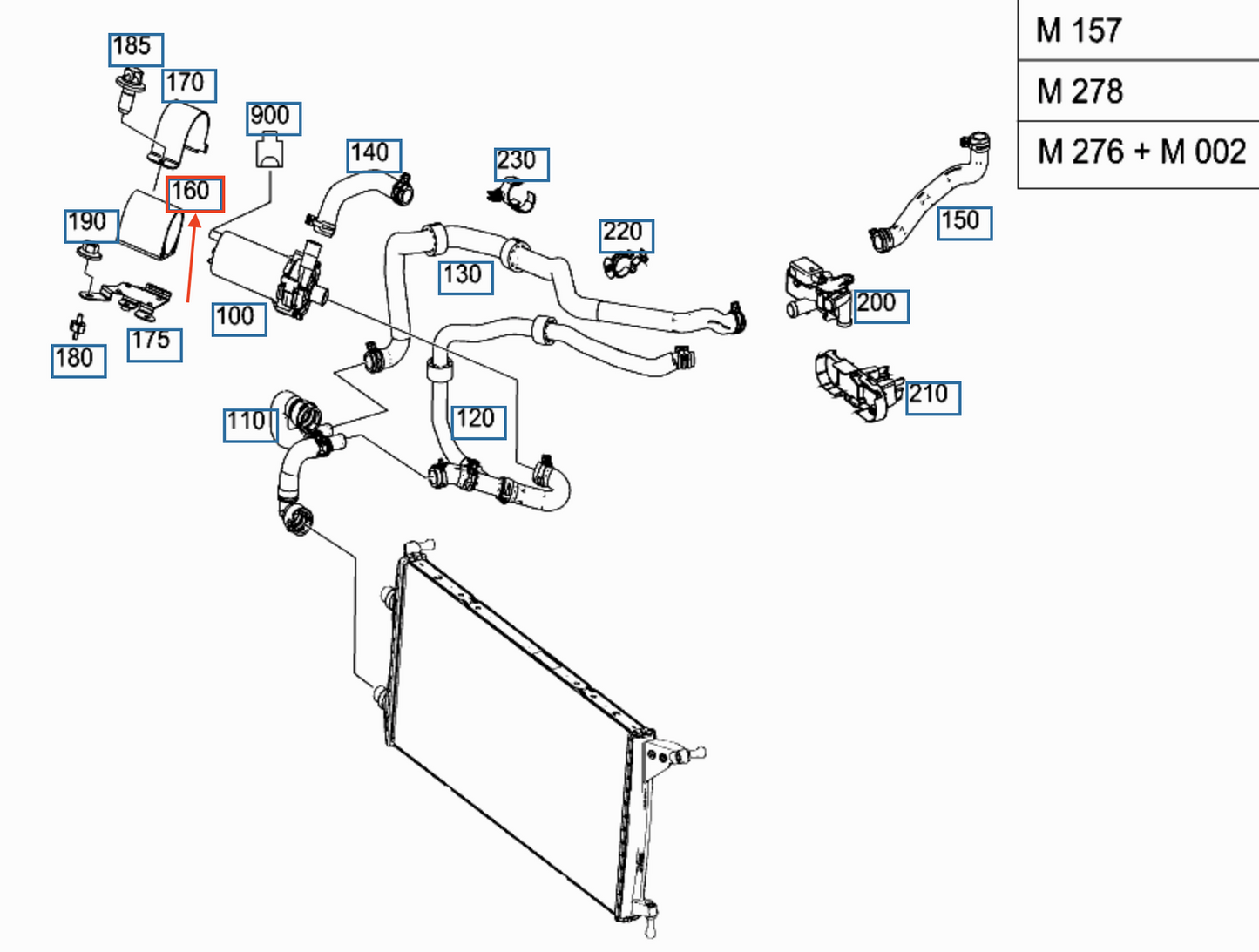 new mercedes-benz ml w166 coolant pump mount bracket a1665011320 original