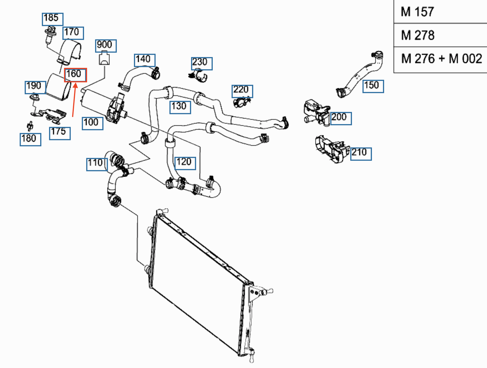 new mercedes-benz ml w166 coolant pump mount bracket a1665011320 original