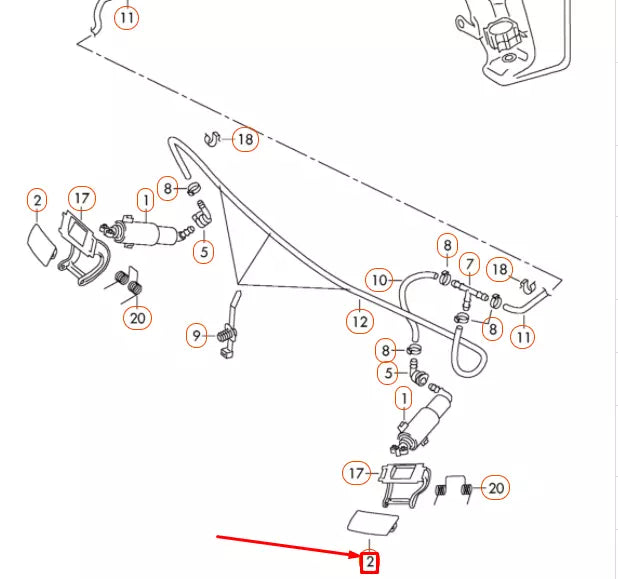 NEW AUDI A4 B8 LEFT SIDE HEADLAMP WASHER COVER CAP 8K0955275GRU ORIGINAL