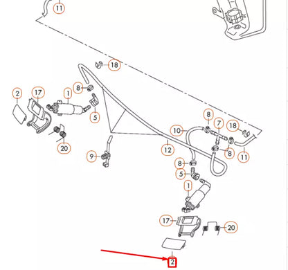 NEW AUDI A4 B8 LEFT SIDE HEADLAMP WASHER COVER CAP 8K0955275GRU ORIGINAL