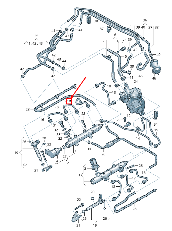 new audi a6 avant c7 fuel pressure pipe 059130241cs original