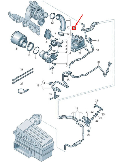 NEW VW T-ROC A11 EXHAUST GAS RECIRCULATION CONNECTING PIPE 04L131521AE