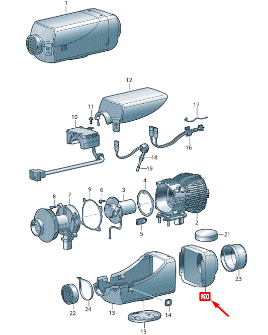 NEW VOLKSWAGEN CRAFTER 2F MK1 AUXILIARY HEATER COVER 2E0819424A ORIGINAL