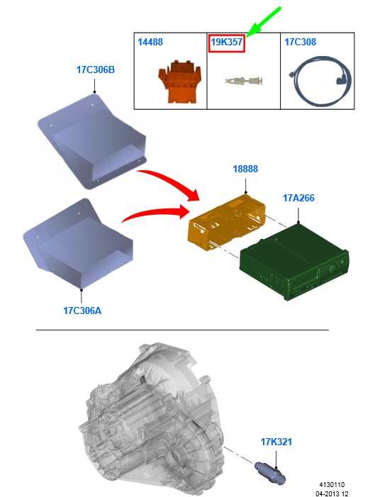 new ford ranger t6 mk1 plug 1807015 a66sx-17c308-ba original