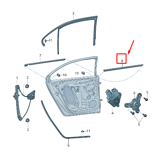 new skoda rapid nh right inner window aperture seal 5ja839480b original