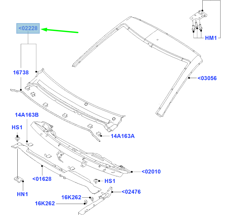 new ford focus mk2 cabrio front cowl top grille vent rhd 1437468 original