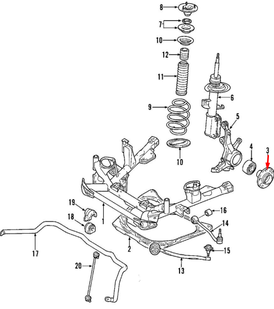 new bmw x5 e53 front left wheel hub bearing 31206756256 original