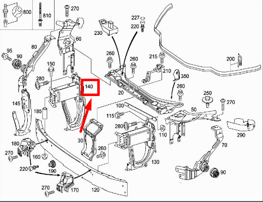 new mercedes-benz e w211 front right lower bumper bracket a2116201695 original