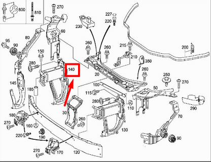 new mercedes-benz e w211 front right lower bumper bracket a2116201695 original