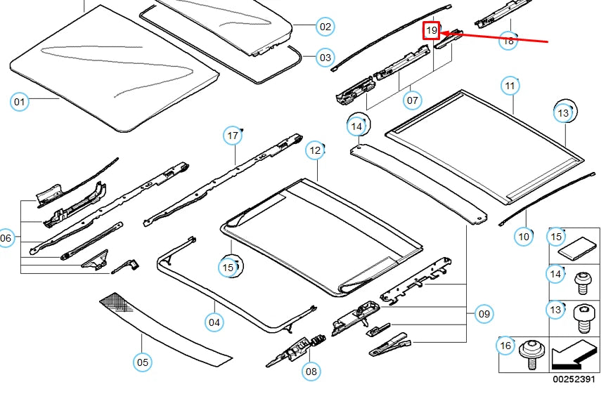 NEW BMW X3 E83 SUNROOF GLASS COVER DRIVE CABLE 54103456571 3456571 ORIGINAL