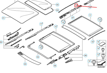 NEW BMW X3 E83 SUNROOF GLASS COVER DRIVE CABLE 54103456571 3456571 ORIGINAL