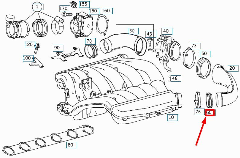 NEW MERCEDES-BENZ S W220 INTAKE MANIFOLD LEFT SEALING SHIM A1371410480 ORIGINAL