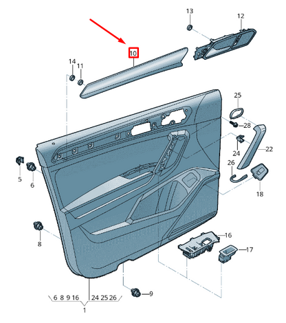 NEW VOLKSWAGEN TIGUAN AD1 FRONT LEFT DOOR TRIM 5NN867439BNV1 ORIGINAL