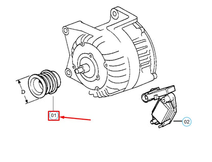 NEW BMW 3 E36 ALTERNATOR PULLEY 12311247306 1247306 ORIGINAL
