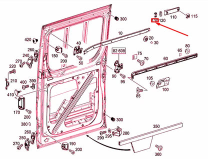 NEW MERCEDES-BENZ SPRINTER 906 REAR SLIDING DOOR CAP A90669100339051