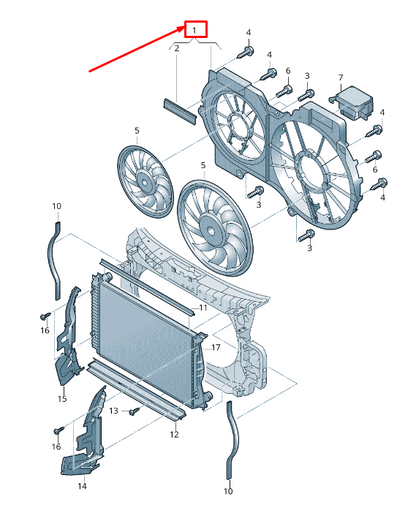new audi a6 c6 engine cooling fan shroud 4f0121207e original