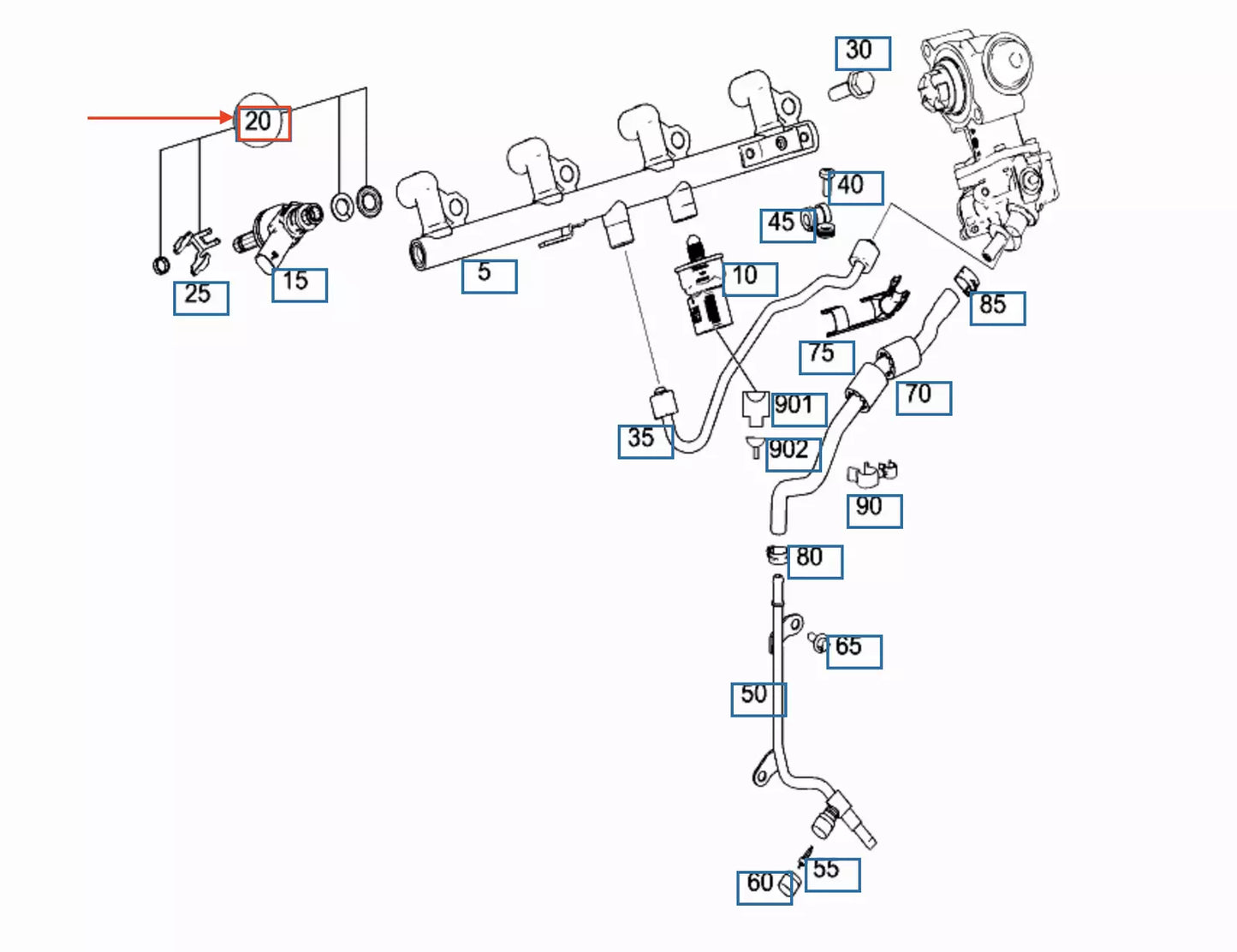 NEW MERCEDES-BENZ C W204 FUEL INJECTOR SEAL KIT A2710720043 ORIGINAL