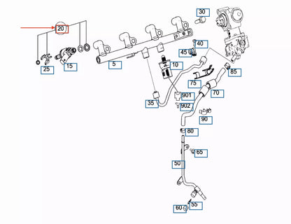 NEW MERCEDES-BENZ C W204 FUEL INJECTOR SEAL KIT A2710720043 ORIGINAL
