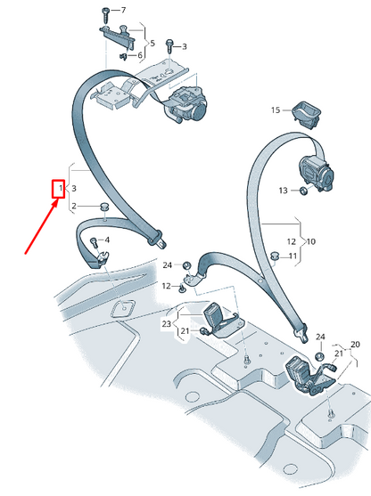 new audi e-tron ge rear left seatbelt 4ke857805c v04 4ke857805cv04 original