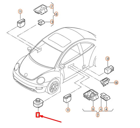 NEW VOLKSWAGEN BEETLE 9C MIRROR ADJUSTMENT SWITCH LHD 1J1959565E01C ORIGINAL