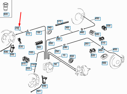 NEW MERCEDES-BENZ C-CLASS W205 FRONT LEFT BRAKE HOSE A2054200248 ORIGINAL