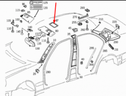NEW MB E W211 INTERIOR RIGHT SIDE SUN VISOR A21181100107E94 ORIGINAL