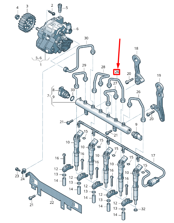 new volkswagen crafter 2f mk1 fuel pressure pipe 076130301 original