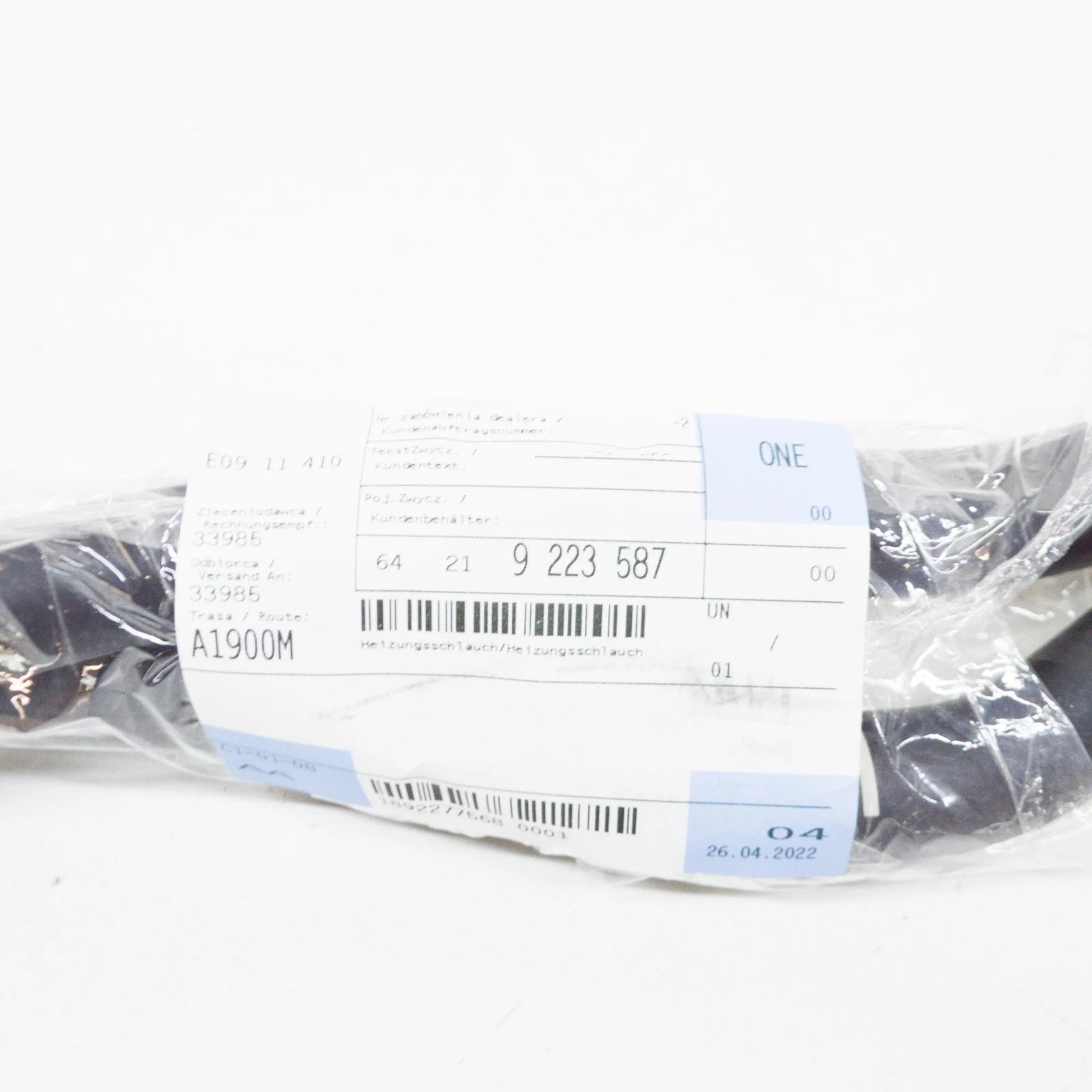 NEW BMW 1 F20 HEATER WATER HOSE 64219223587 9223587 ORIGINAL