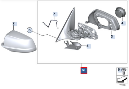 new bmw 5 f10 front right side wing mirror lhd 51167268238 original
