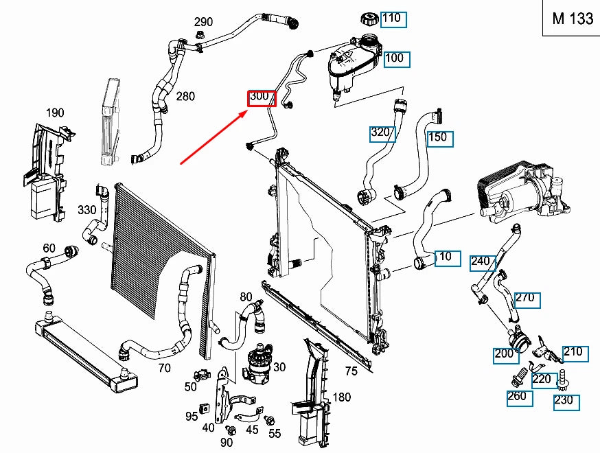 NEW MERCEDES-BENZ A W176 ENGINE COOLANT RESERVOIR HOSE A2465010325