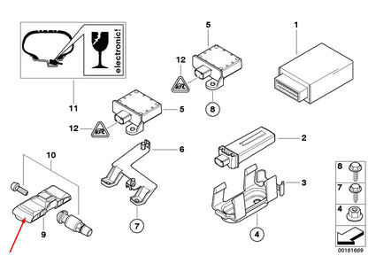 NEW BMW 3 E90 TIRE PRESSURE SENSOR 36236798726 6798726 ORIGINAL