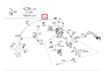 NEW MERCEDES-BENZ C W205 WATER HEATING TUBE PIPE A2055060700 ORIGINAL