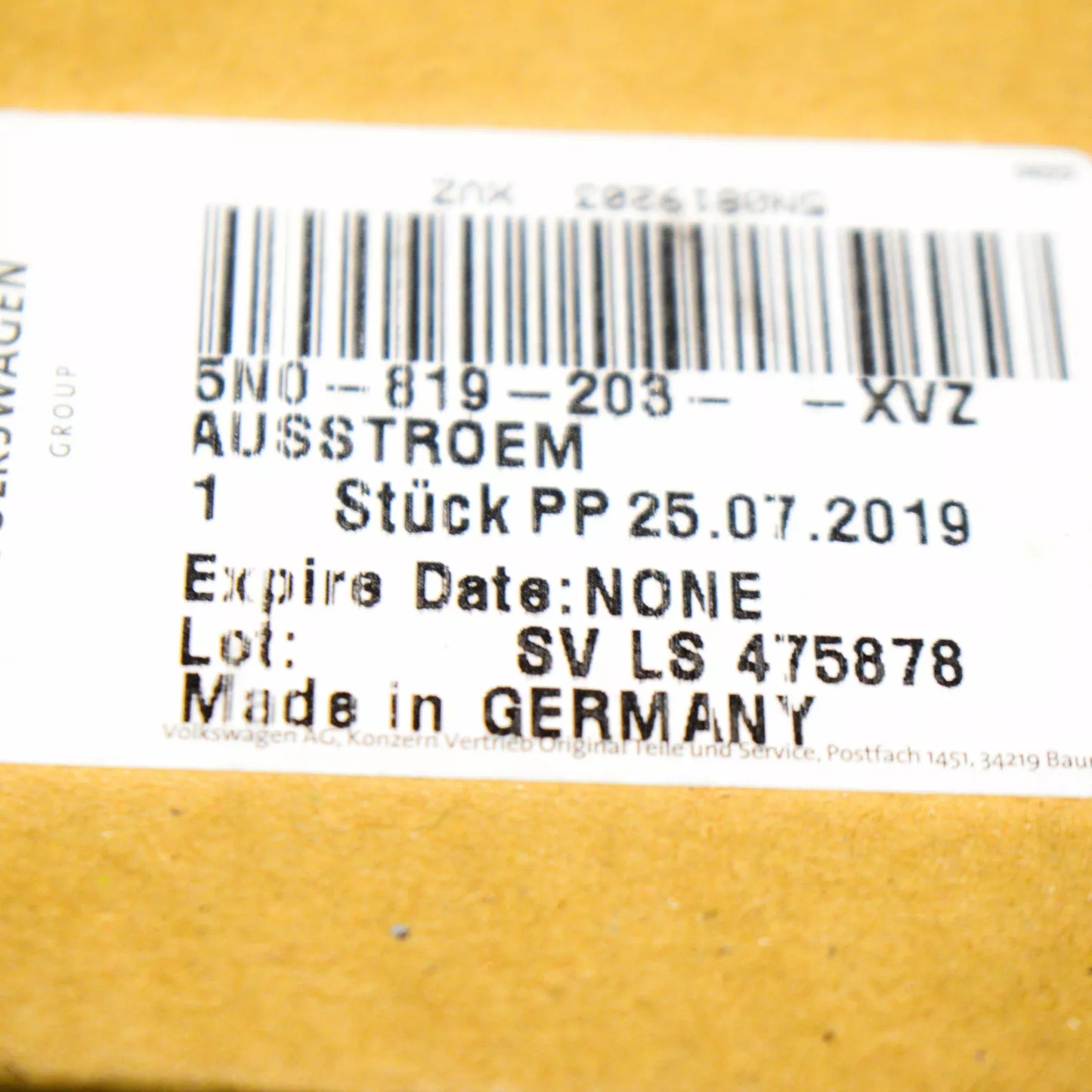 NEW VW TIGUAN 5N REAR CENTER LOWER AIR VENT 5N0819203XVZ