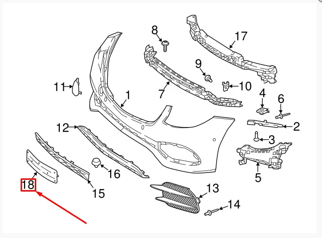 NEW MERCEDES-BENZ E W213 FRONT BUMPER LICENSE PLATE BRACKET A2138859100 ORIGINAL