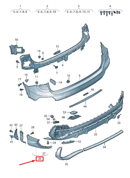 NEW AUDI Q3 F3 REAR LEFT BUMPER COVER 83F807851AGRU