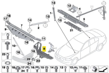 NEW BMW 6 F06 F12 F13 RIGHT HEADLIGHT SUPPORT BRACKET 7211520