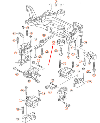 NEW VW PASSAT B6 ENGINE MOUNTING LOWER BONDED RUBBER BUSH 3C0199867C ORIGINAL