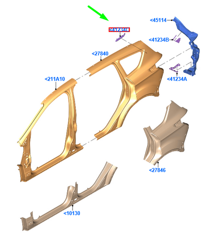new ford kuga mk2 c520 rear left upper d-pillar insulator 2173478 original