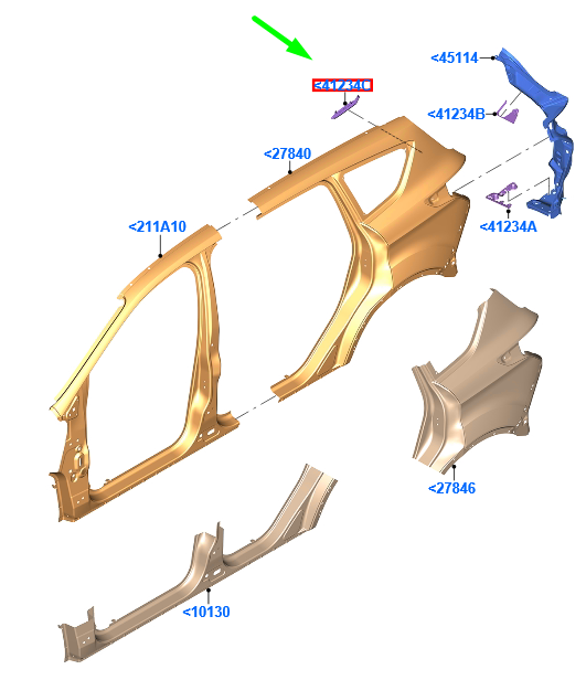 new ford kuga mk2 c520 rear left upper d-pillar insulator 2173478 original