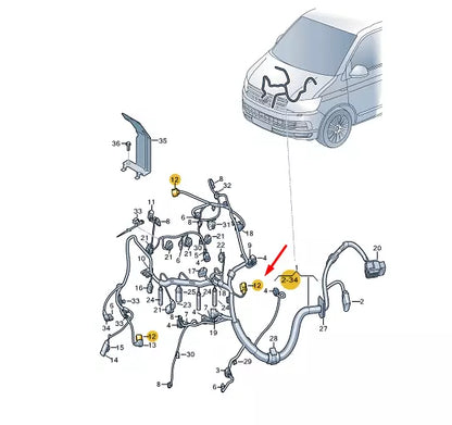 NEW VW TRANSPORTER VI T6 FLAT CONTACT HOUSING 3 PIN 8K0973703E ORIGINAL
