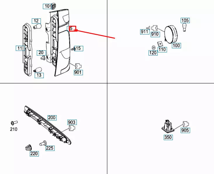 NEW MERCEDES-BENZ VITO W447 REAR RIGHT TAILLIGHT A4478201264