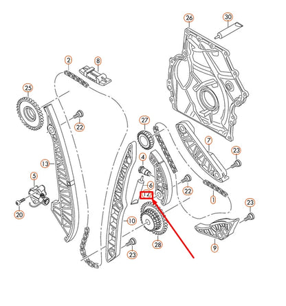NEW AUDI A3 8P TIMING CHAIN GUIDE RAIL LOWER 06H109509P ORIGINAL
