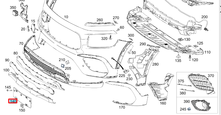 NEW MERCEDES-BENZ GLE W167 REAR TAILPIPE LEFT TRIM HOLDER A1678850903 ORIGINAL
