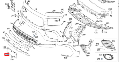 NEW MERCEDES-BENZ GLE W167 REAR TAILPIPE LEFT TRIM HOLDER A1678850903 ORIGINAL