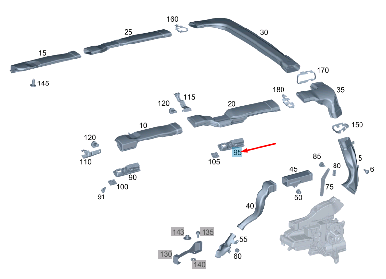 NEW MERCEDES-BENZ VITO W447 REAR LEFT ROOF AIR VENT A44783071007H52 ORIGINAL